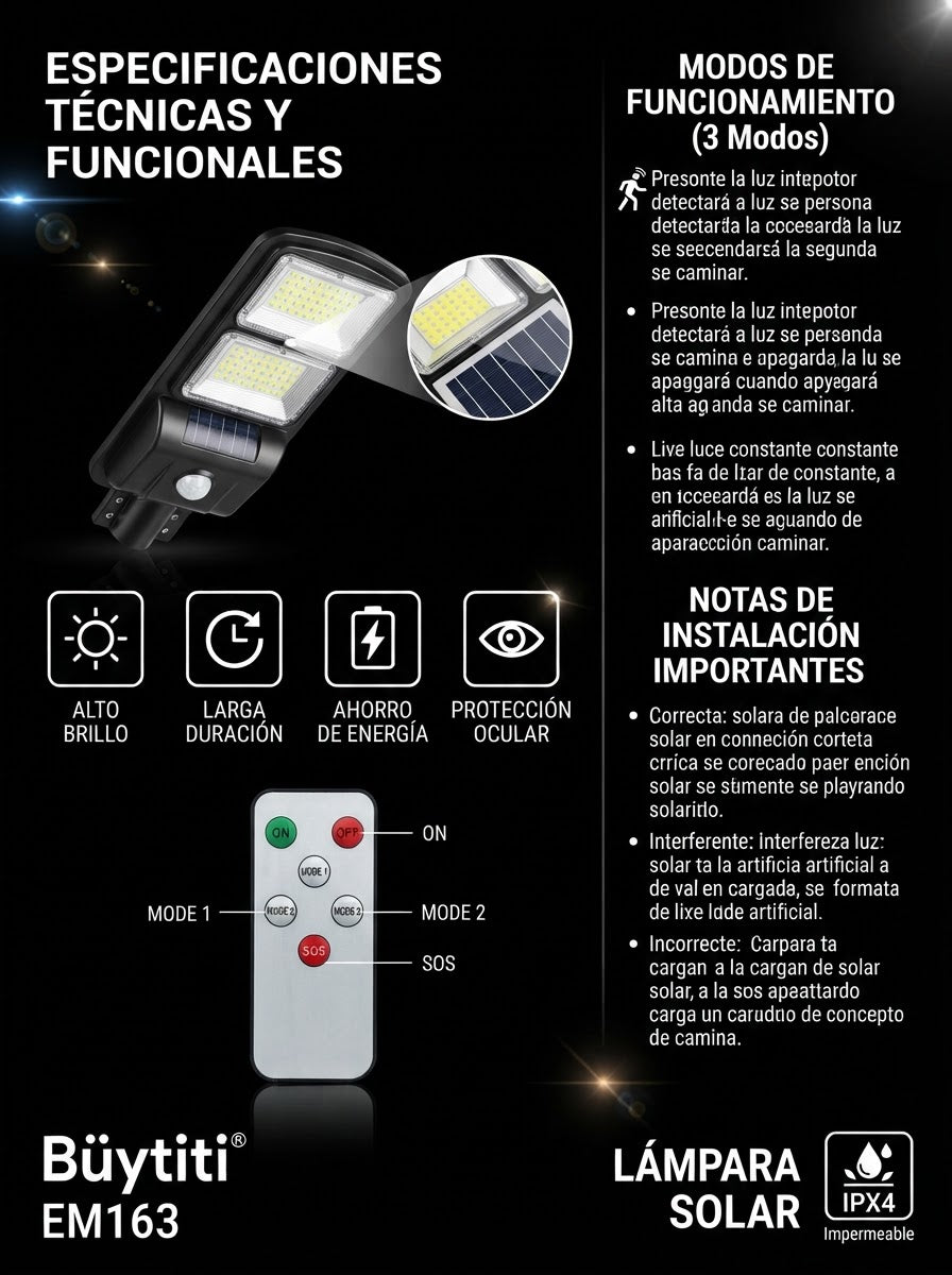 Lampara Solar De Pared Buytiti